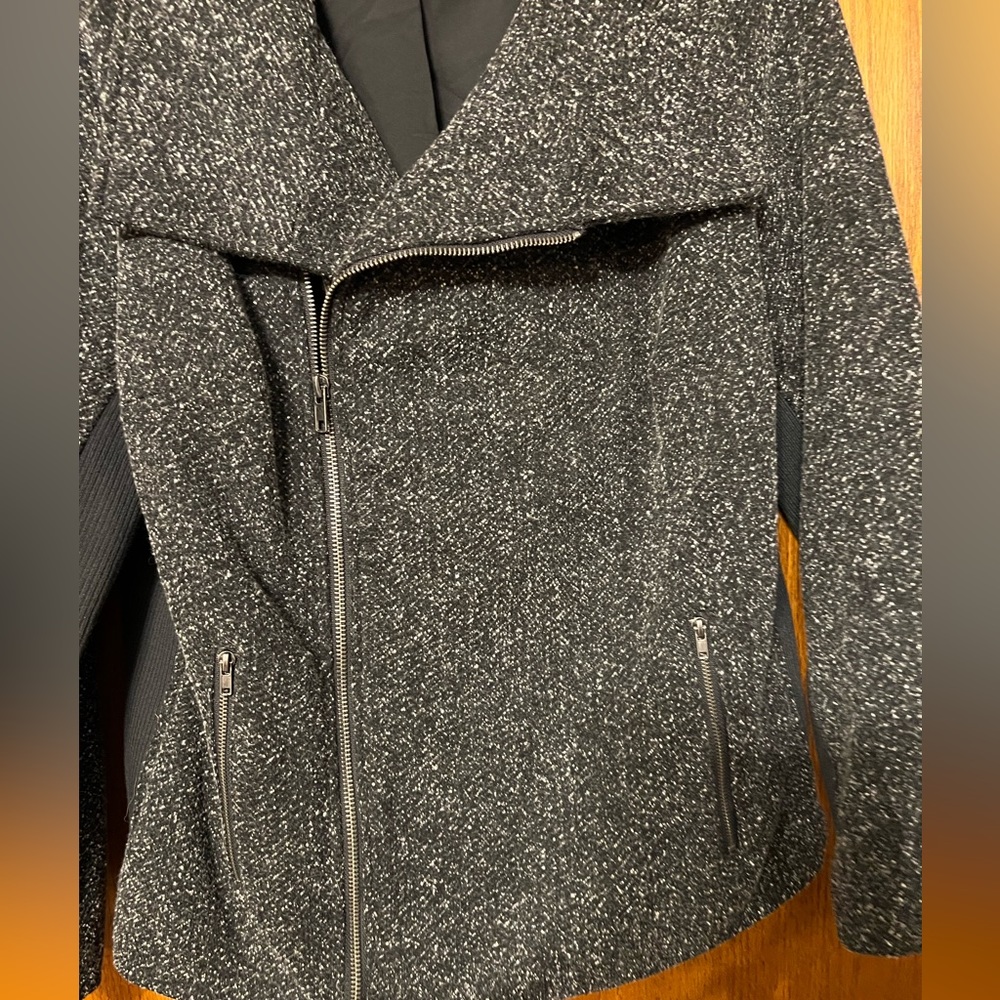 CJ Banks Womens jacket Gray and Black Tweed Moto style Jacket X 14W multi media